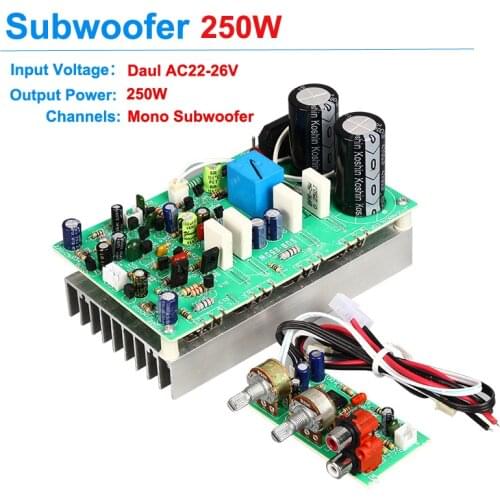 250W Subwoofer Amplifier High Power amplify 4558 Sound Amplificador for Subwoofer board Dual AC22-26V