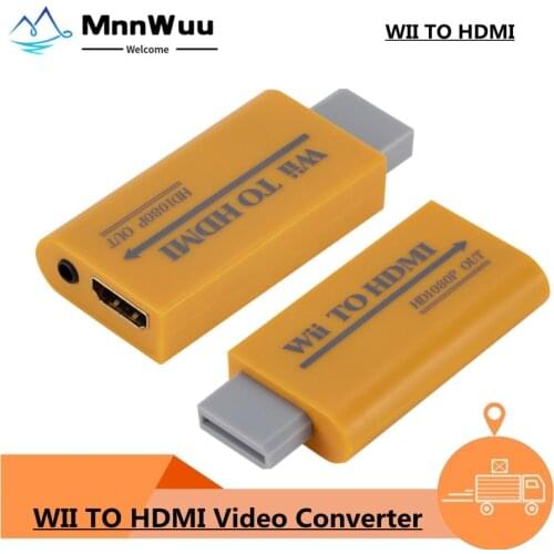 High Quality Yellow Wii to Converter Support Full HD 720P 1080P 3.5mm Audio Wii2 Adapter for HDTV Wii Converter