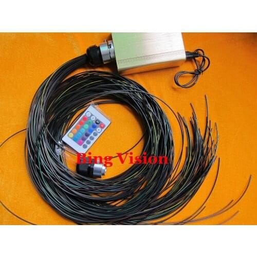 Dimmable +speed adjustable end glow fiber optic star ceiling kit,100pcs 1.0/2.2mm pvc jaket fiber cable2m +IR remote
