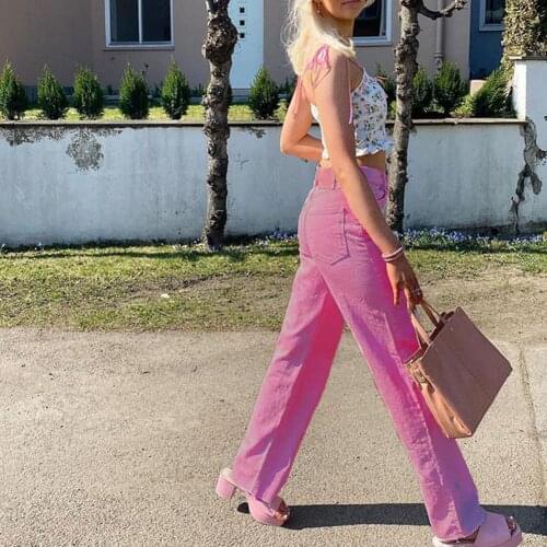 Y2K Women Baggy Jeans Colored Wide Leg Straight Denim Cargo Pants Summer Sexy Multi Colors Jeans Casual Street Wear