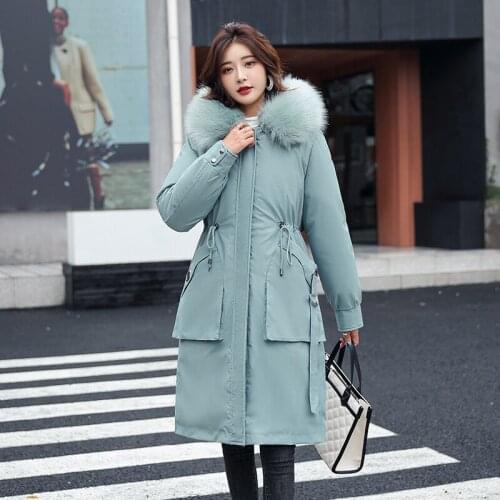 ISENMAL Plus Size 4XL Snow Wear Long Parka Winter Jacket Women Hooded Casual Womens Down Coat With Fur Collar Thick Overcoat