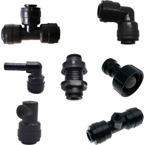 1/4'' Quick Pushing Snap Tee L Shape Connectors For Water Sprayer Misting Irrigation System