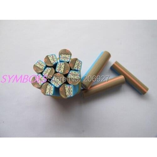 2pcs N-02 10mm Cute Big Cake Cane Fancy Nail Art Polymer Clay Cane Nail Art Decoration
