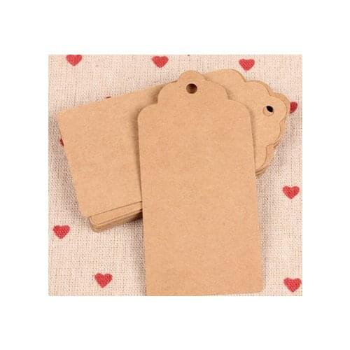 3000pcs 10*5cm Brown Kraft Paper Tags Lace Scallop Head Label Luggage Wedding DIY Blank price Hang tag Kraft Gift Hang tag