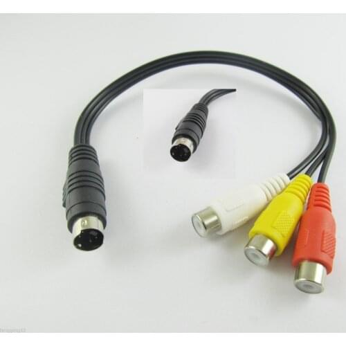 1pc 4 Pin S-video Male Plug To 3 RCA Female Jack Video TV Laptop Adapter Cable 27cm