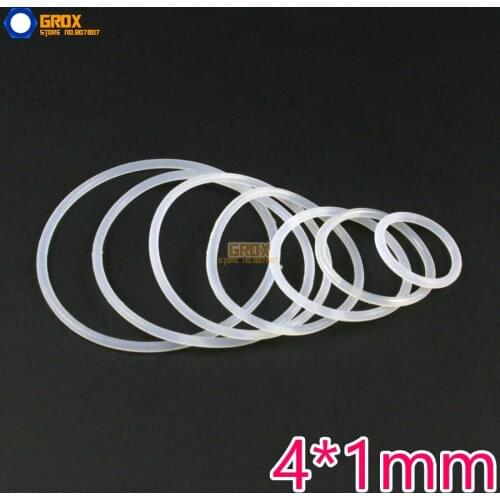 500 Pieces 4*1mm Silica Gel Sealing Gasket Seal Washer O Ring