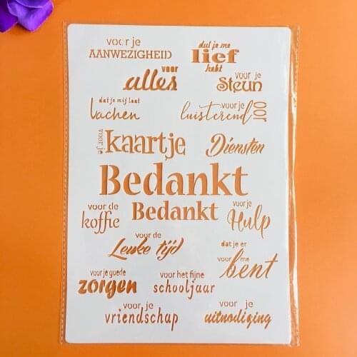 A4 English inspirational blessings wall stencil, scrapbook, embossing album, decorative, paper card template drawing stencils