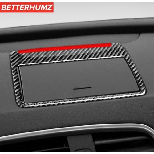 Car styling For Audi Q3 Carbon Fiber Sticker Central Control Dashboard Navigation Frame Cover Trim auto Sticker 2013-2018