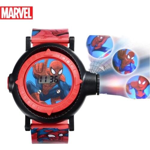 MARVEL Genuine Spider Man Projection LED Digital Watches Children Cool Cartoon Watch Kid Birthday Gift Disney Boy Girl Clock Toy