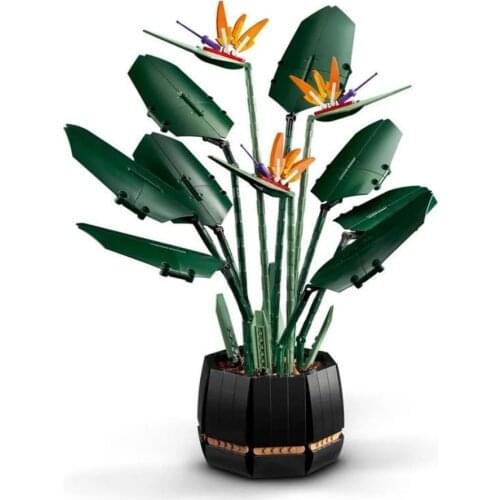 In stock Creative heaven bird plant 10289 Building Blocks Plant potted Strelitzia potted Building Blocks 10280 Decorative Gift