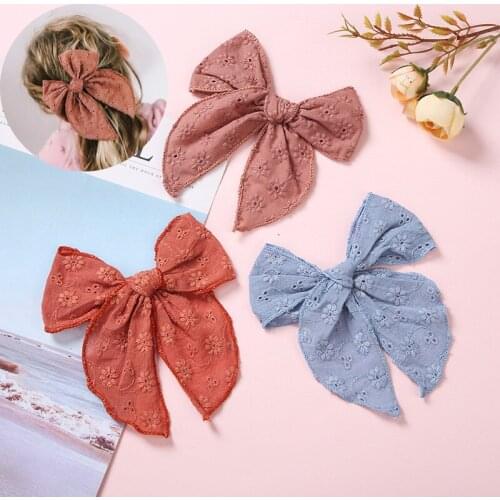 6 Inch Big Bows Baby Hair Clips For Girls Hollow Flower Kids Hairpins Princess Children Barrettes Baby Hair Accessories Headwear