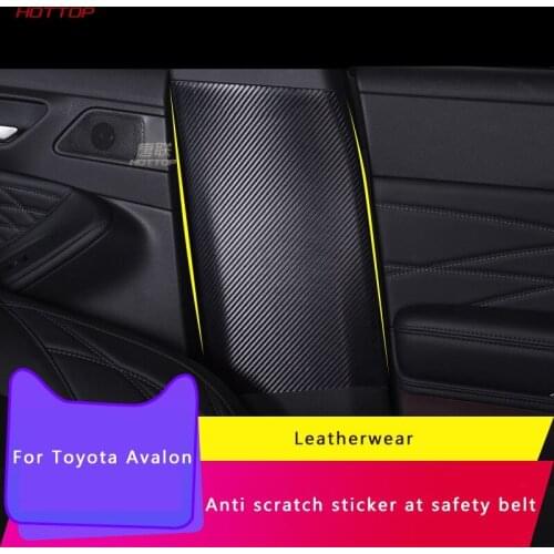 For Toyota Avalon 2019 2020 Safety Belt Scratch-Resistant B- Pillar Stickers Carbon Fiber Interior Stickers Leather Interior
