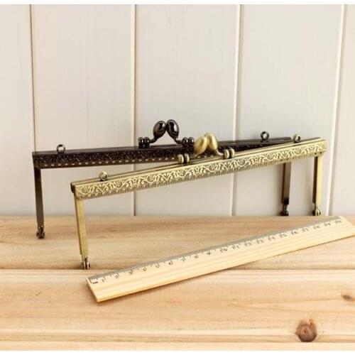 K038 20CM big bud head handwork knurling Metal Purse frame Kiss Clasp DIY accessories Coin Purse bronze gun black 2pcs/lot