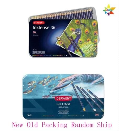 UK OEM Derwent Inktense Watercolor Pencil 12/24/36/72 Color Soft Inktense Watercolor Drawing colored pencils wood colour pencil