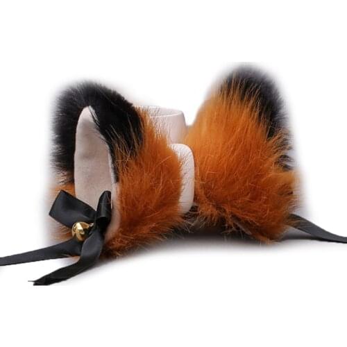 Lolita Anime Cosplay Hair Clip Cute Furry Ears Bowknot Bell Hairpin Barrette 1XCA