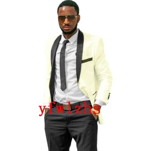 Handsome One Button Groomsmen Shawl Lapel Groom Tuxedos Mens Wedding Dress Man Blazer Prom Dinner (Jacket+Pants+Tie) A132