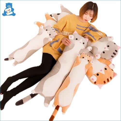 Cute Long Cat Pillow Hugs Plush Toys Soft Animals Pillow Doll Office Nap Bed Sleep Home Decor for Girl Gifts Birthday Gifts