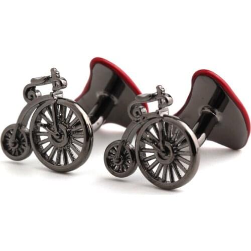 Mens Cuff Links New Black Red Bike Bicycle Cufflinks for shirt