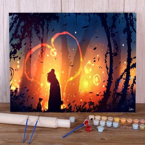 Scenery Love Painting By Numbers Kit Acrylic Paints 40*50 Canvas Pictures Decoration Crafts For Adults Art