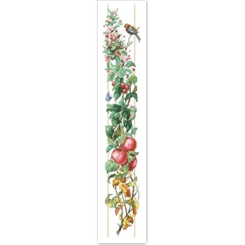 Season changes cross stitch kit flowers 18ct 14ct 11ct white fabric cotton thread embroidery DIY handmade needlework