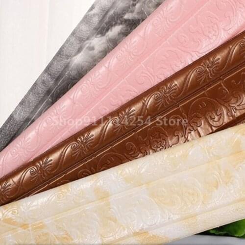 3D Pattern Sticker Wall Trim Line Skirting Border Decoration Self Adhesive Household For Living Room DIY Background Sticker