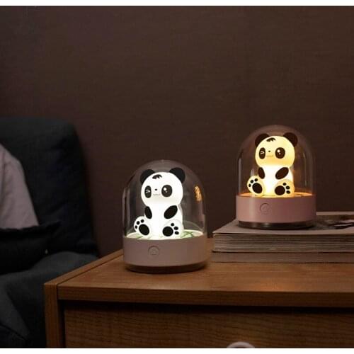 Cute Panda Night Light Led RGB Color Changeable Night Lamp Aromatherapy Night Lights for Children Bedroom Baby Kids Lights Gift