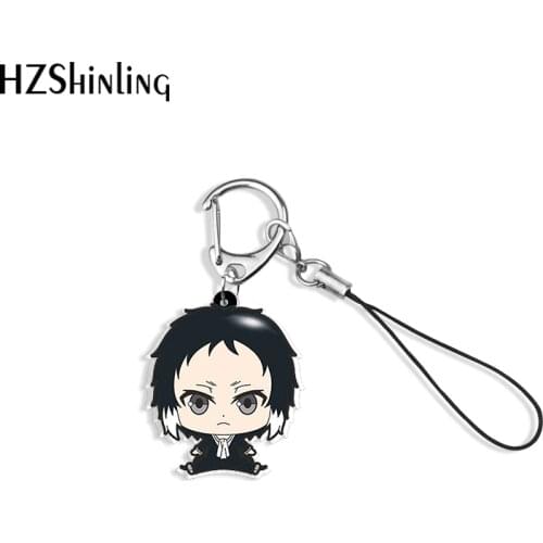 2020 New Anime Bungo Stray Dogs Keychain Dazai Atsushi Chuuya Acrylic Keyring Epoxy Jewelry Bag Holder Accessory