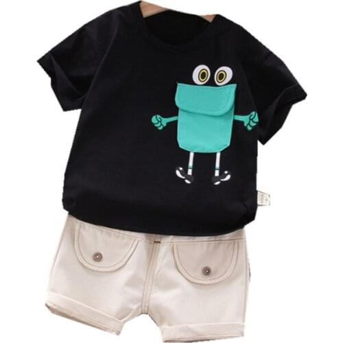 New Summer Baby Boys Girls Clothes Suit Children Cartoon T Shirt Shorts 2Pcs/sets Toddler Cotton Casual Clothing Kids Tracksuits