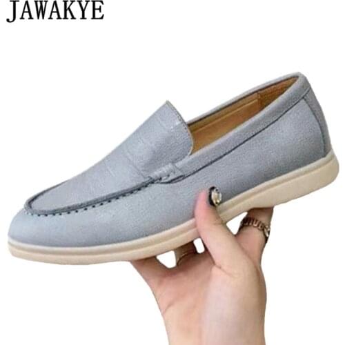 New Crocodile Leather Shallow Loafers Men Spring Autumn Slip-on Round Toe Business Men Shoes Multicolor High Quality Walk Shoes