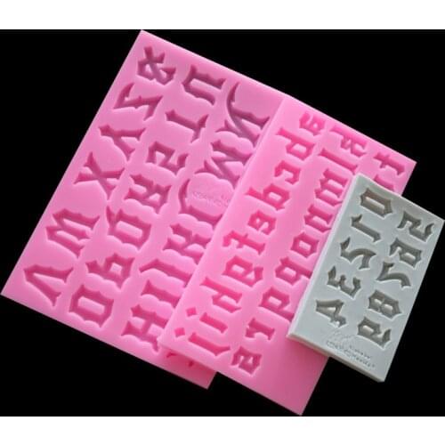 New turned sugar letter silicone mold chocolate clay drop adhesive decorative tool 15-678