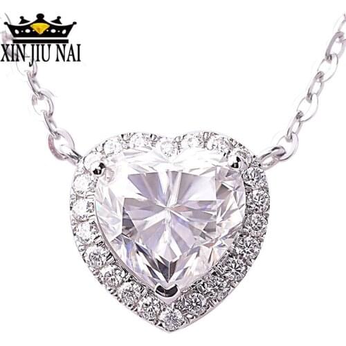 S925 silver plated love necklace pendant micro-inlaid zircon jewelry simple personality item Valentines Day gift