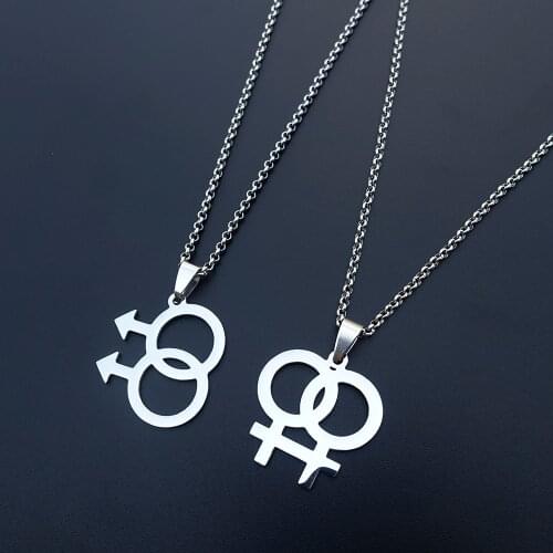 Male Female Sign Pendant Stainless Steel Necklace Boy Girl Jewelry For Men Women Gift