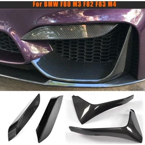 Front Splitter Fog Lamp Trim Cover for BMW F80 M3 F82 F83 M4 Sedan Coupe 4D 2D 2014-2019 Car Front Bumper Splitters Dry Carbon