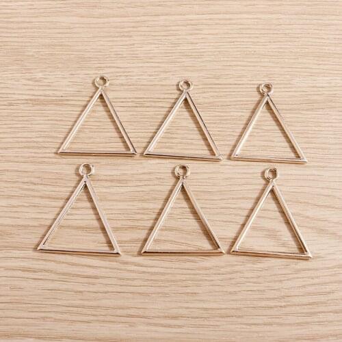 10pcs 31*35mm Alloy Gold Color Hollow Triangle Charms for Making Drop Earrings Pendants Necklaces DIY Keychain Jewelry Findings