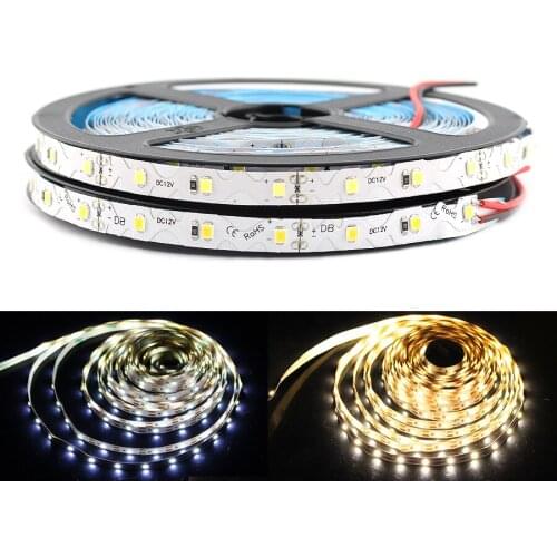 S Shape LED Strip Lights 12 V Volt 2835 60LED/m 5M Flexible Warm White Neon 12V LED Light Strip For Room Bedroom Backlight TV