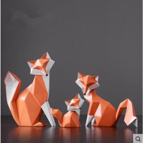 Nordic modern abstract geometric fox desktop decoration, creative office bedroom home decoration