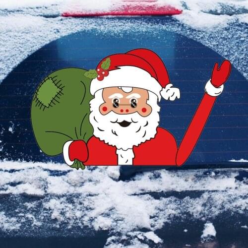 Car Wiper Sticker Removable PVC Rear Window Windshield Wiper Sticker Car Styling Accessories For Santa Claus