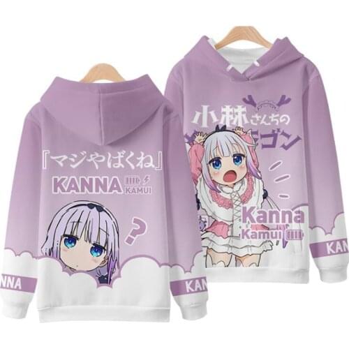 Japan Anime Miss Kobayashis Dragon Maid Cosplay Hoodie Women Men Harajuku Sweatshirts Streetwear Hip Hop Pullover Hooded Jacket