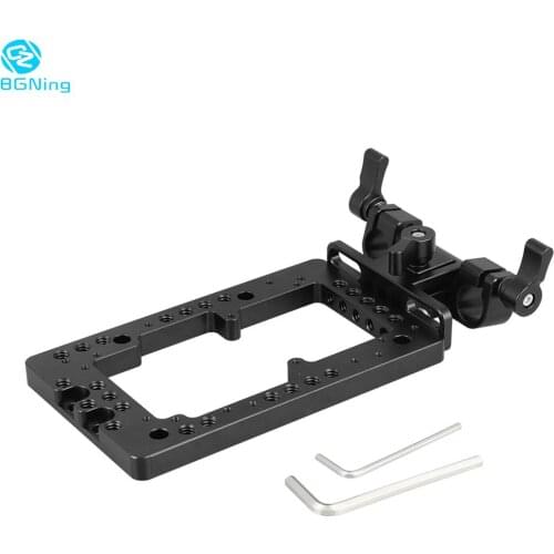 Versatile Battery Plate Double Side Support System 1/4 M3 Mount Adjustable 15mm Rod Clamp Rotatable for Power Splitter Converter