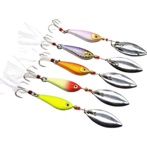 5Pcs Rotating Metal VIB vibration Bait 8/11/20g Spinner Spoon Fishing Lures Jigs Trout Winter Fishing Hard Baits Tackle Pesca