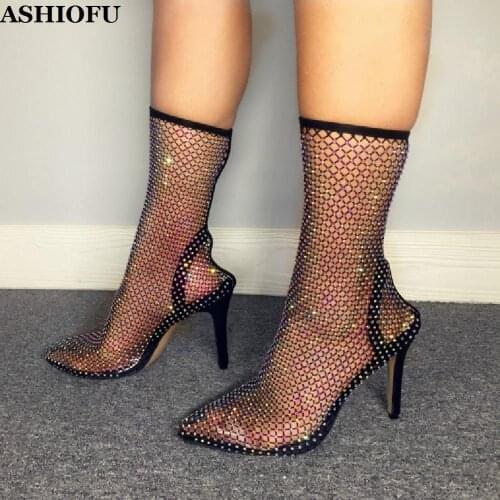 ASHIOFU New Real Photos Ladies High Heel Pumps Sexy Night-club Party Prom Dress Shoes Evening Dating Dance Fashion Court Shoes