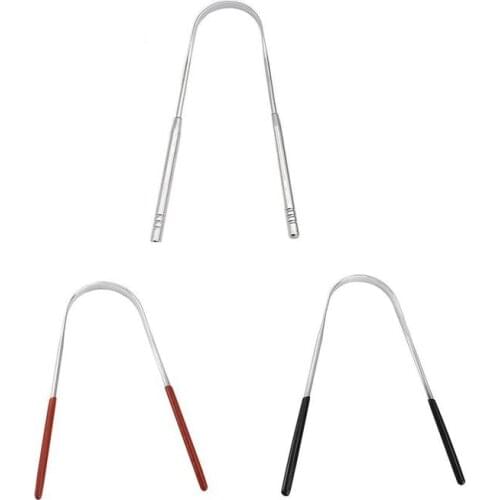 1pc Steel Tongue Tounge Cleaner Scraper Dental Care Hygiene Oral Mouth Opening Tongue Scraper