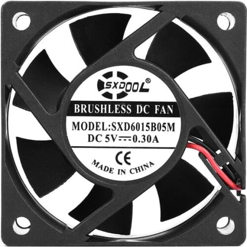 2pcs SXDOOL 2Pin 6020 Dual Ball 60x60x20mm 6CM 60mm DC 5V Cooling Cooler CPU axial dc cooling Fan