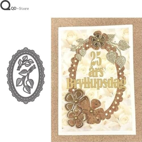 2021 New Oval Lace Border Cutting Dies Stamps Dies Scrapbooking Mold Cut Handmade Tools DIY Craft Decoration Metal Cutting Dies