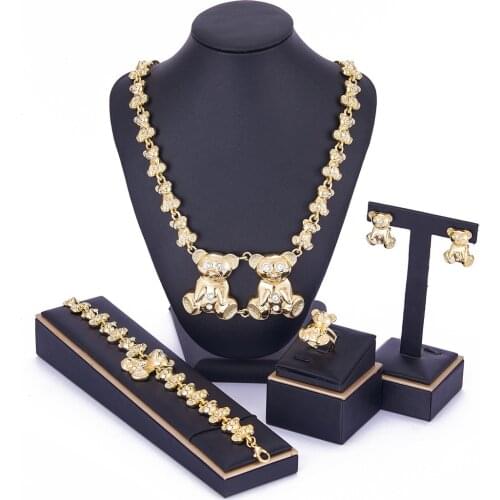 2021 Apr Bear Luxuy jewelry XOXO jewelry set for women xoxo necklace set 14kt Gold African Hot love for wedding