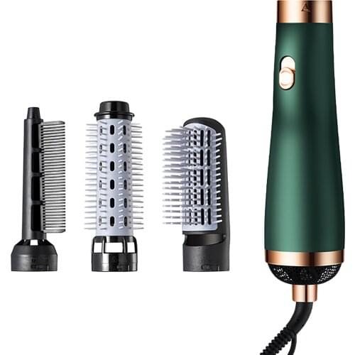 3 in 1 Electric Hair Dryer Brush Hair Straightener Curler Iron Round Comb Brush Rotating Hair Straightening Curling Iron