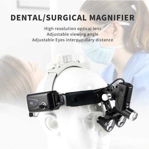 5W LED Dental Portable Surgical Headlight with 3.5X ENT Binocular Loupes
