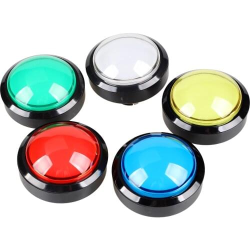 5x New 60mm Dome Shaped LED Illuminated Push Buttons For Arcade Coin Machine Operated Games ( Each Color of 1 Pieces )