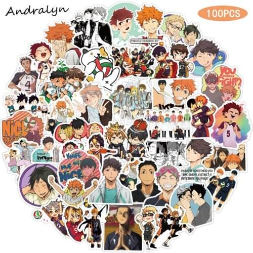 96 Pcs/Pack Cartoon Anime Haikyuu Funny Mixed Stickers For Car Laptop Luggage Motorcycle Phone Skateboard Toy Diary Pegatinas