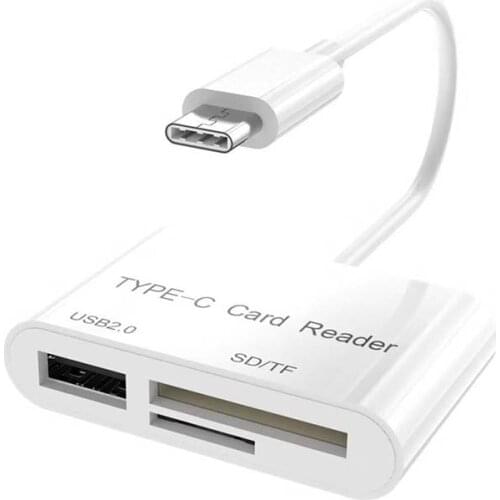 3 in 1 USB Card Reader Adapter Type C Cable SD Micro SD TF Camera Connection for Macbook Pro Type-C Port